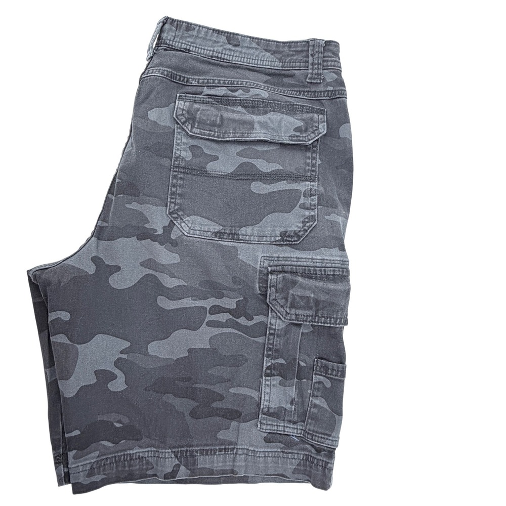 RedHead Cargo Shorts Mens 36 Grey Camo Stretch Cotton Outdoor Utility